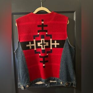 Pendleton denim & wool vest